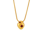 Red Geometric Necklace