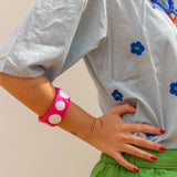 Brazalete Retro Rosa y Blanco