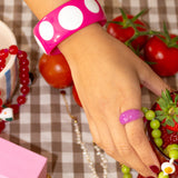 Brazalete Retro Rosa y Blanco