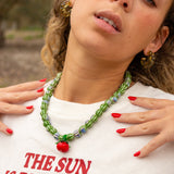 Green Transparent Hoop Earrings
