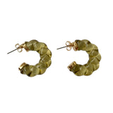 Green Transparent Hoop Earrings