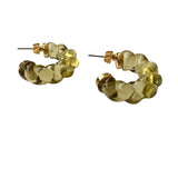 Green Transparent Hoop Earrings