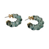 Blue Transparent Hoop Earrings