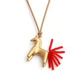Collar Caballo Marrón Oro