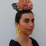 Yellow Raffia Earrings