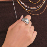Anillo Multi Corazón Plateado