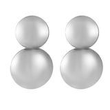 Two Silver Circles Earrings