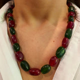 Collar Petra Verde y Burgundy