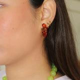 Pendientes Aro Transparente Coral