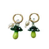 Pendientes Fungi Verde