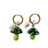 Pendientes Fungi Verde