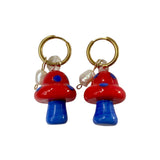 Pendientes Fungi Rojo